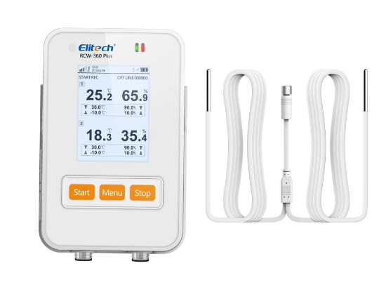 Imagem de Datalogger WIFI/4G Temperatura Duplo Sensor Externo Com Sensor de Luz RCW-360 PLUS DC + Sensor TDE